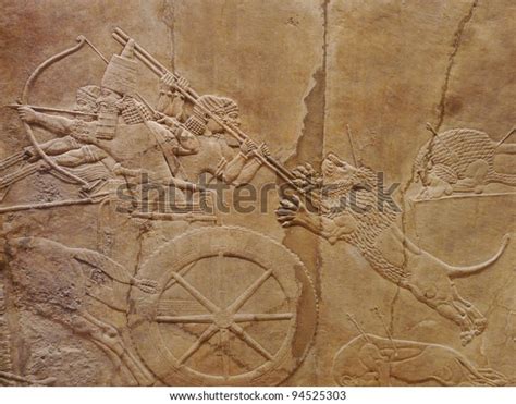 Ancient Assyrian Wall Carvings Men On Stock Photo Shutterstock