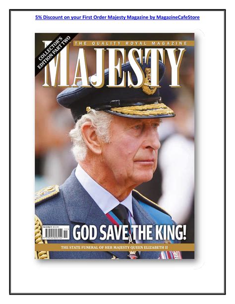 5 Discount On Your First Order Majesty Magazine By Magazinecafestore