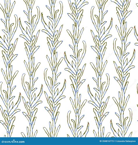 Seamless Pattern With Illustration Of Plants Stock Vector