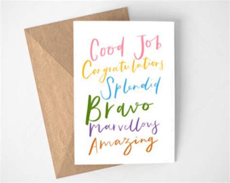 Congratulations Card Good Job Bravo Etsy