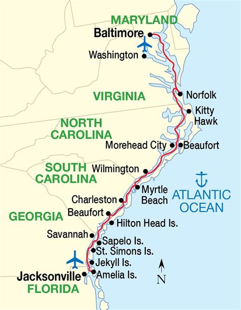 √ Inland Waterways Map East Coast