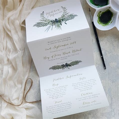 Foliage Concertina Wedding Invitation By Julia Eastwood