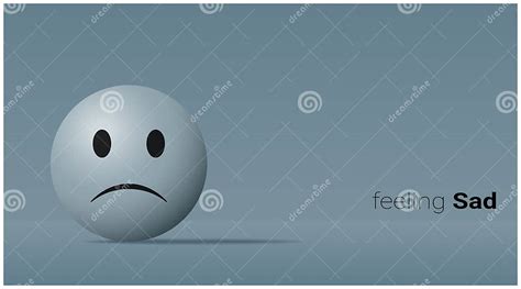 Emotional Background With Sad Blue Face Emoji Stock Vector