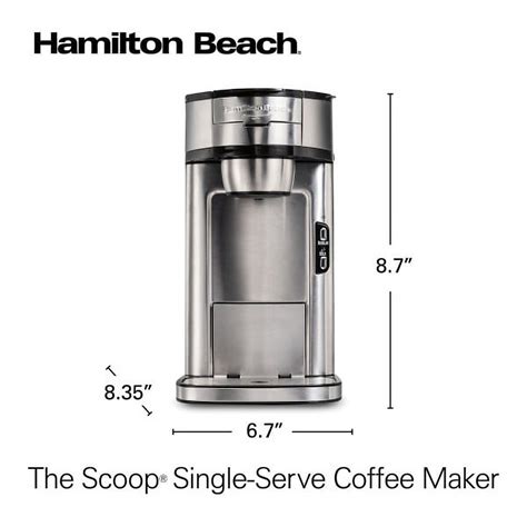 Hamilton Beach The Scoop Single Serve Coffee Maker Stainless Steel Model 49981