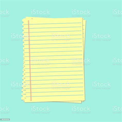 Notebook Paper Background Yellow Lined Paper Stock Illustration