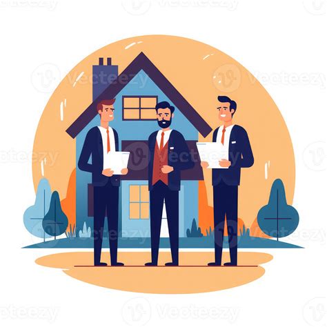 Collaboration Men Persons Discuss About Real Estate Project Ai Generated 27396130 Png
