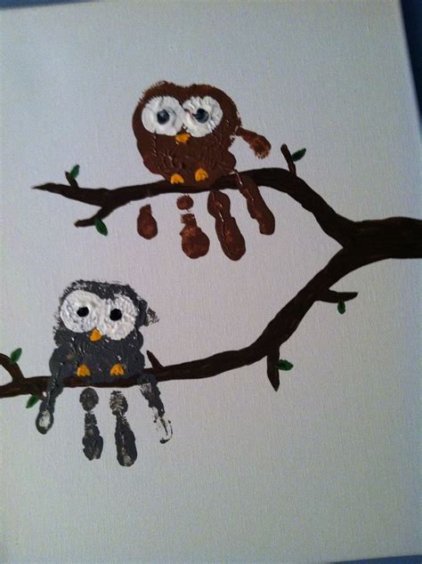 Handprint Owls Kids Craft So Easy And So Cute Cute Craftproject