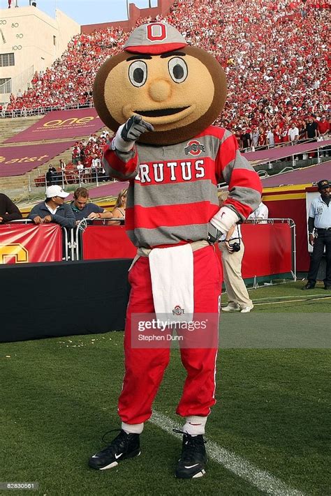 Ohio State Mascot Brutus Buckeye Poses For A Photo Prior To The