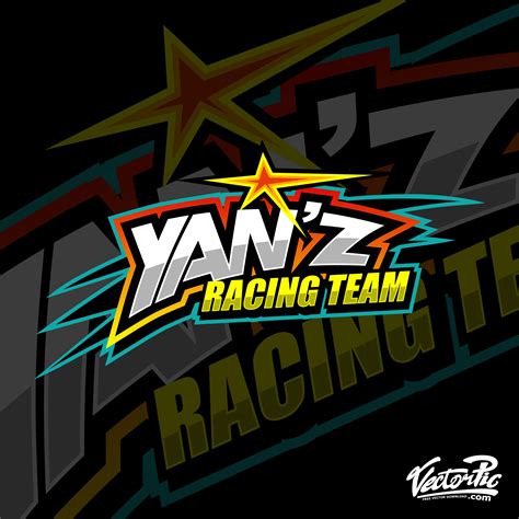 Racing Team Design Sticker Free Vector Vectorpic