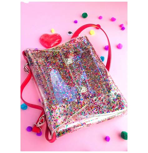 Sequins Bag Confetti Bag Messenger Transparent Satchel Etsy Rainbow