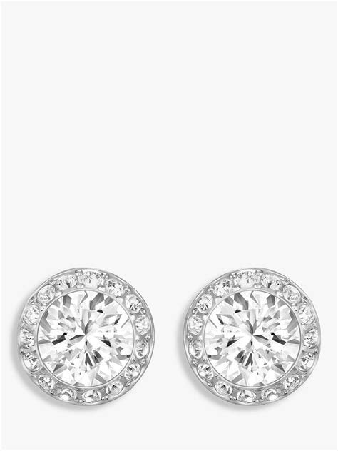 Swarovski Angelic Round Crystal Stud Earrings Silverclear At John