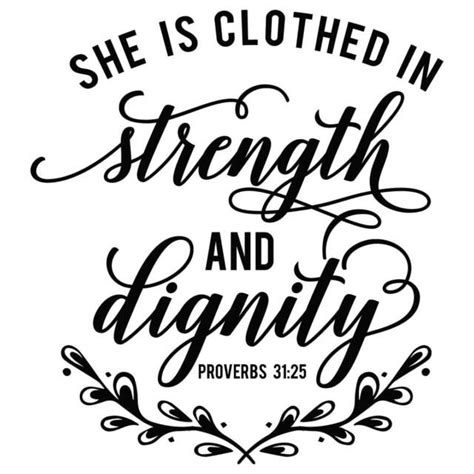 She Is Clothed In Strength And Dignity Bible Verse Vinyl Wall Graphic