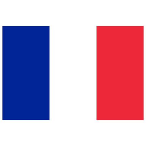 All three stripes on the flag are displayed vertically and have the same width. FR France Flag Icon | Public Domain World Flags Iconset | Wikipedia Authors