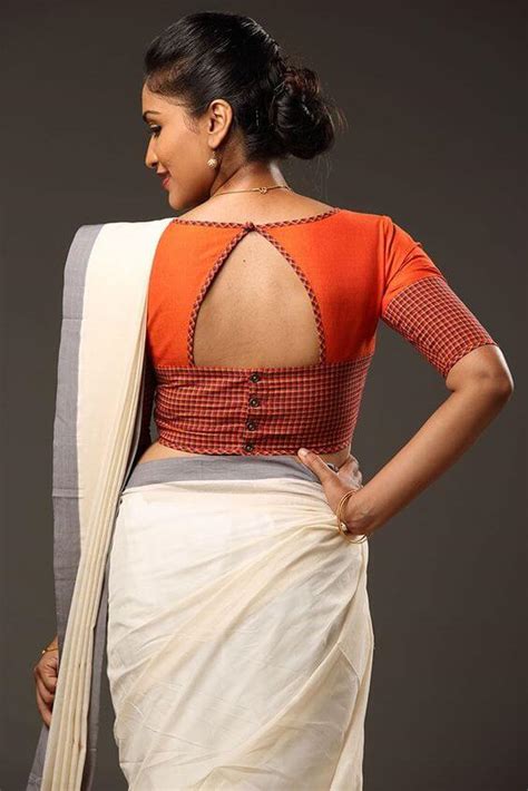 Boat neck saree blouse back design. 15 Stylish Saree Blouse Back Neck Designs - Kurti Blouse