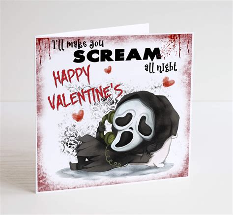 Scream Horror Valentines Card Ghostface Uk Handmade
