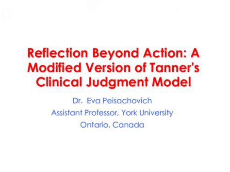 Pdf Reflection Beyond Action A Modified Version Of Tanners Clinical