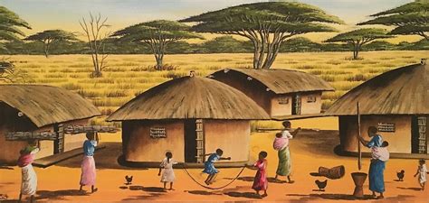 African Tribe African Village Tribal Painting Tribal Life By