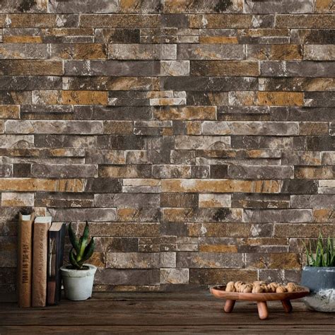 Stone Pattern Pvc Waterproof Wall Sticker 3d Brick Wallpaper