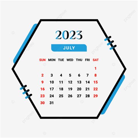 July Month Vector Design Images 2023 July Month Calendar With Skyblue
