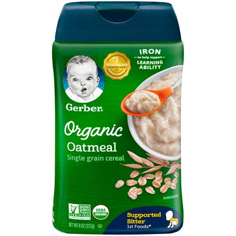 Gerber 1st Foods Organic Single Grain Oatmeal Baby Cereal 8 Oz