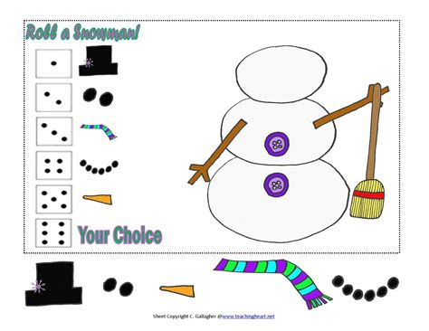 Roll a Snowman Game! - Classroom Freebies