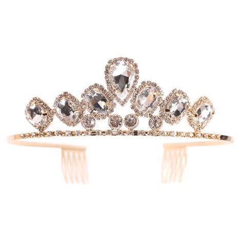 Hty8749 G Large Stone Rhinestone Pave Tiara Tiara Crown