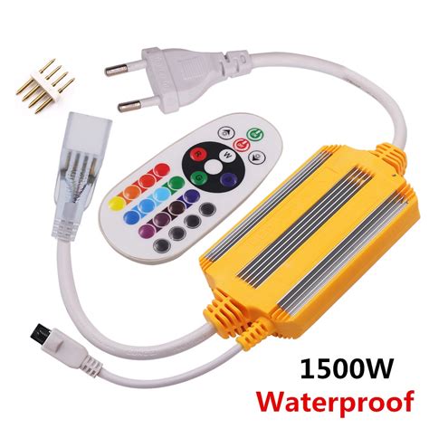 Eu 220v Waterproof 24key Ir Remote Controller 1500w For 5050 2835 Rgb