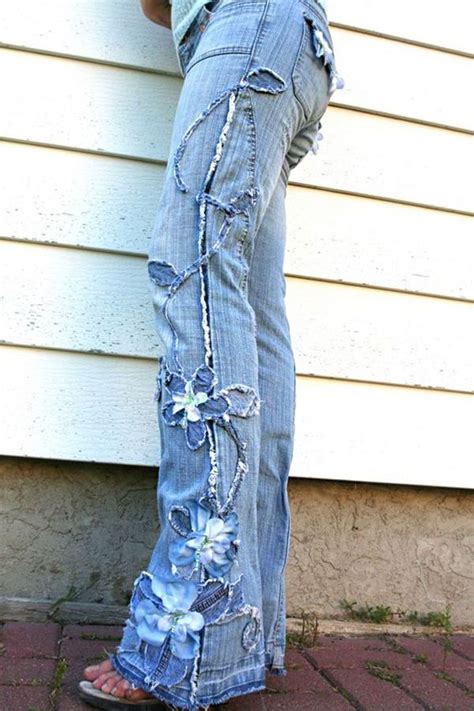 Diverse Jeans Decor From Embroidery Painting And Lace Ideas