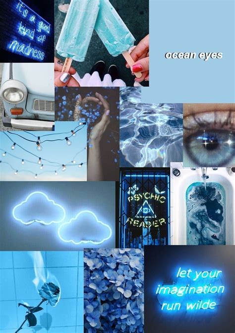 Light Blue Aesthetics Collage Wallpapers On Wallpaperdog Blue