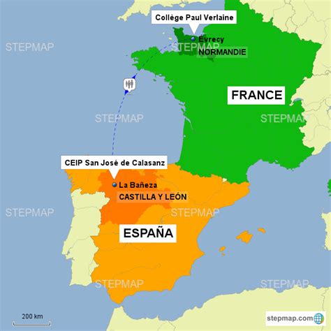 Stepmap Etwinning España Francia Landkarte Für Europe