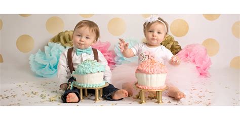 Shelly Pray Photography Golden Twins First Birthday Cake Smash