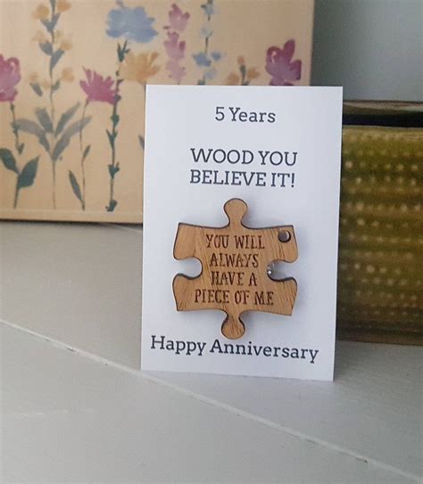 5th Anniversary T Husbandt Wife Card Wood Wooden Etsy Uk