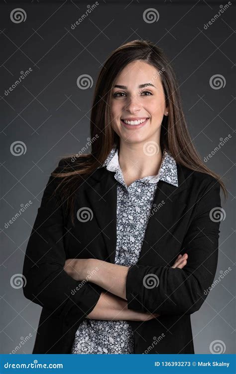 Portrait Of A Young Beautiful Well Dressed Business Woman Stock