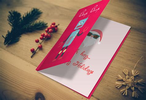 Greeting Card Mockup - Photoshop PSD Template - Display Holiday ...