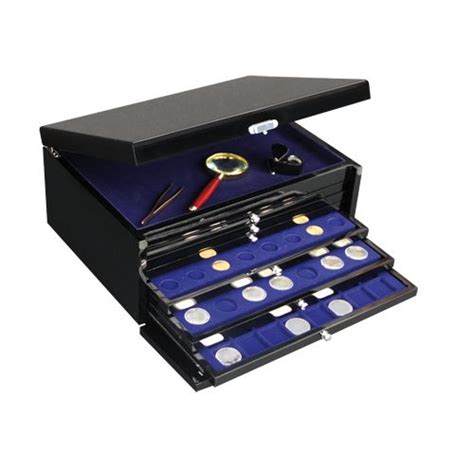 Coin Collector Chests Black Piano Coin Collecting Display Case