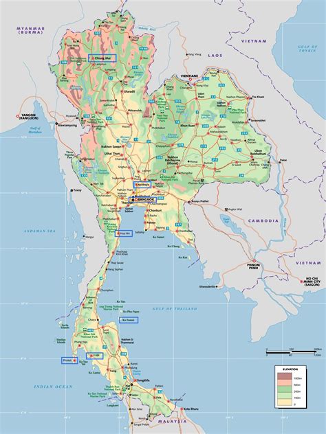 Large Detailed Map Of Thailand 6750 The Best Porn Website