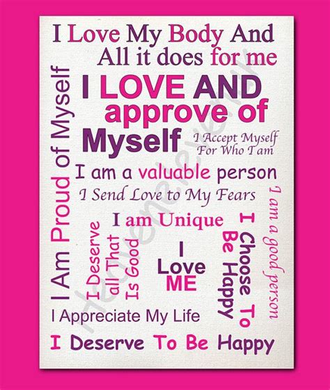 Self Love Affirmation A4 Printable Pinkpurple A4 High Quality