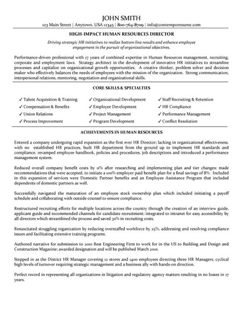 Director of Human Resources Resume Example | Human resources resume, Human resources, Manager resume