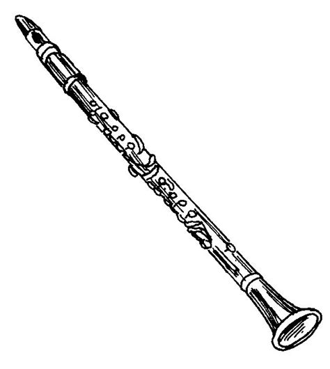 Clarinet Drawing Pencil Sketch Colorful Realistic Art Images