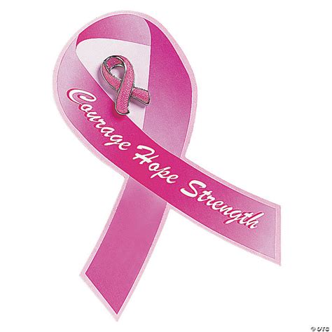 Glitter Breast Cancer Awareness Pins With Card Oriental Trading