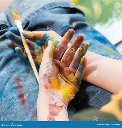 Inspiration Creativity Artist Hands Colorful Paint Stock Image Image