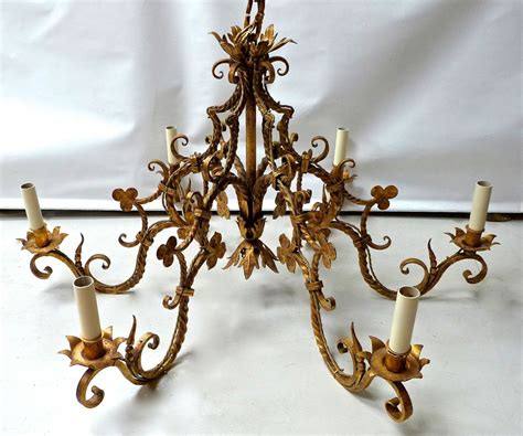 A C Large Gilded Metal Branch Chandelier Stock Blanchard