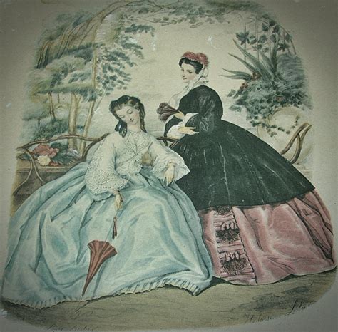 1862 La Mode Illustree Francés Fashion Print Set Plate No 321 Etsy