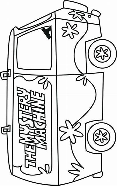 Mystery Scooby Doo Coloring Pages Machine Drawing