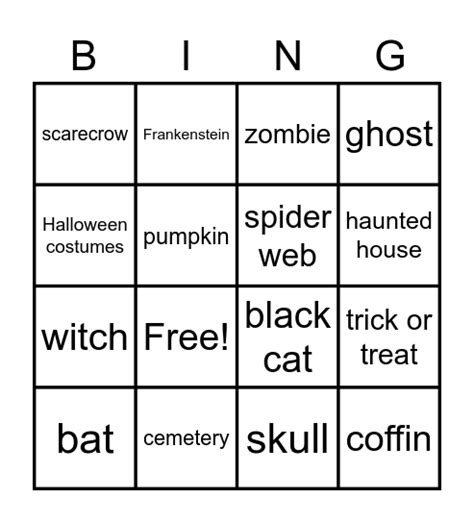 Halloween Bingo Card