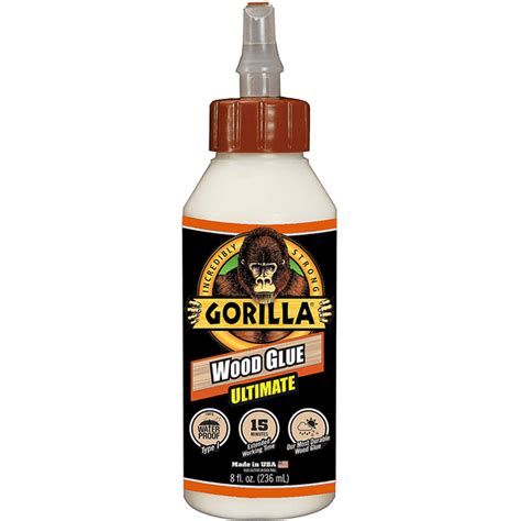 Gorilla 8 Ounce Ultimate Waterproof Wood Glue 1 Pack Natural