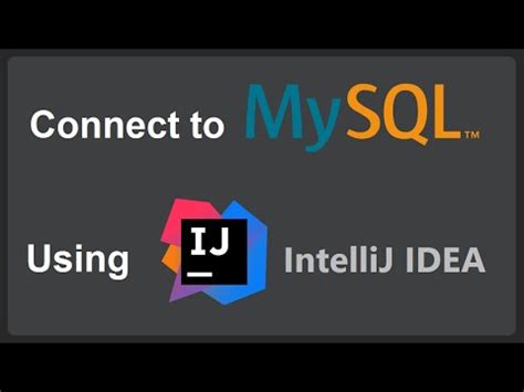 Connect To Mysql Using Intellij Idea Community Edition And