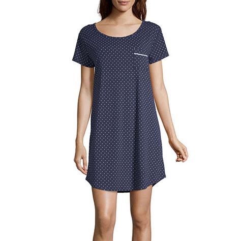 Liz Claiborne Womens Short Sleeve Round Neck Nightshirt Jcpenney