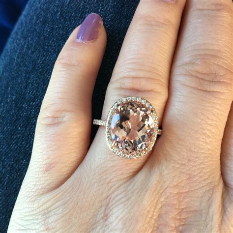 Oval Morganite Engagement Ring Unique By Jewelryartworkbyvick