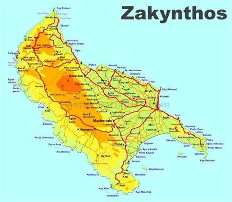 Zakynthos Travel Map Zakynthos Zakynthos Greece Travel Maps